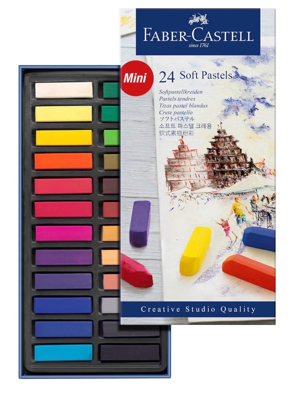 Faber-Castell Mini 24 Soft Pastels - Vibrant Multi Color Set